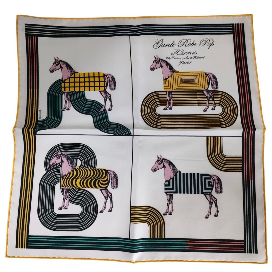 HERMES Carre 45 GARDE ROBE POP DETAIL Gavroche Silk Scarf, Multicolor, Women's: --- Catalog ---Category: SizeSize (LxW): 42.5cm x 42cm / 16.73'' x 16.53''Category: DesignType: ScarfColor: Multi-colorGender: WomenMaterial: Silk Category: GeneralBrand: Hermes--- Item List ---Sectio