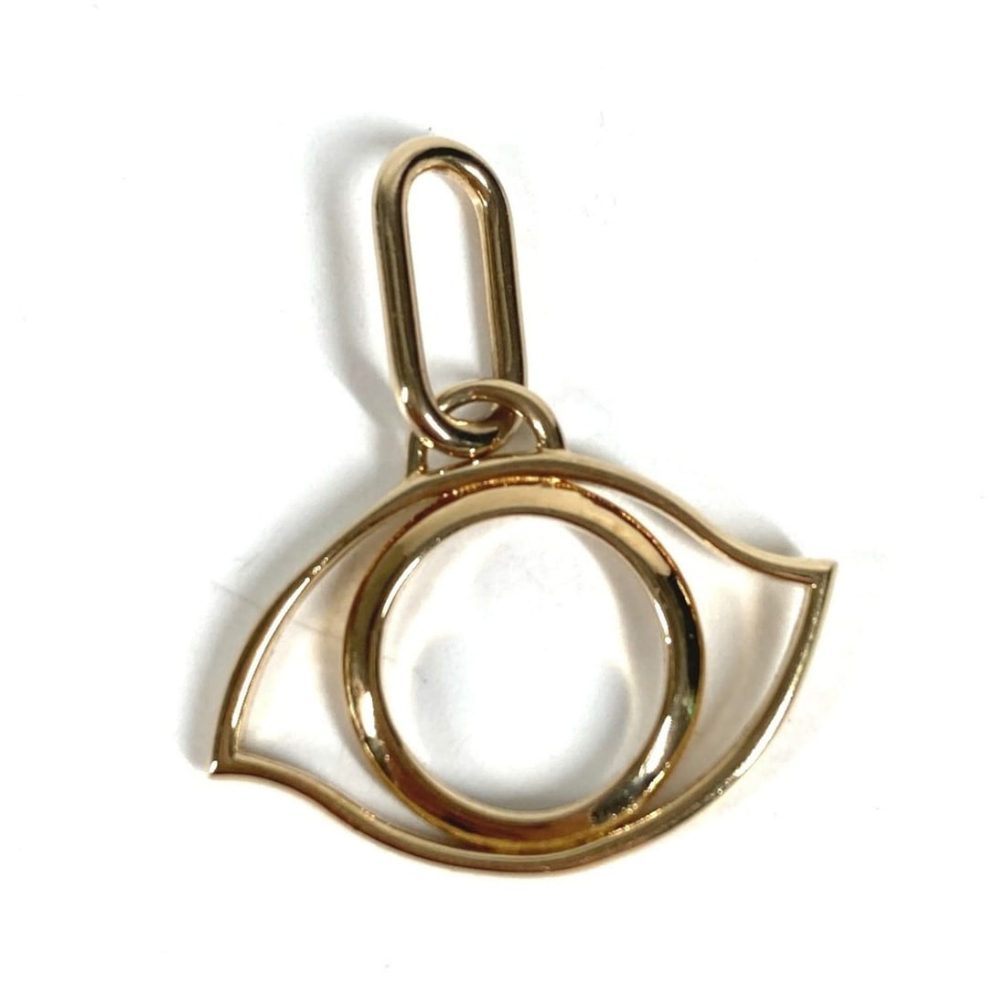 HERMES Curiosité Eye Charm Necklace Pendant - Metal Top Men's & Women's Gold (1 of 7)