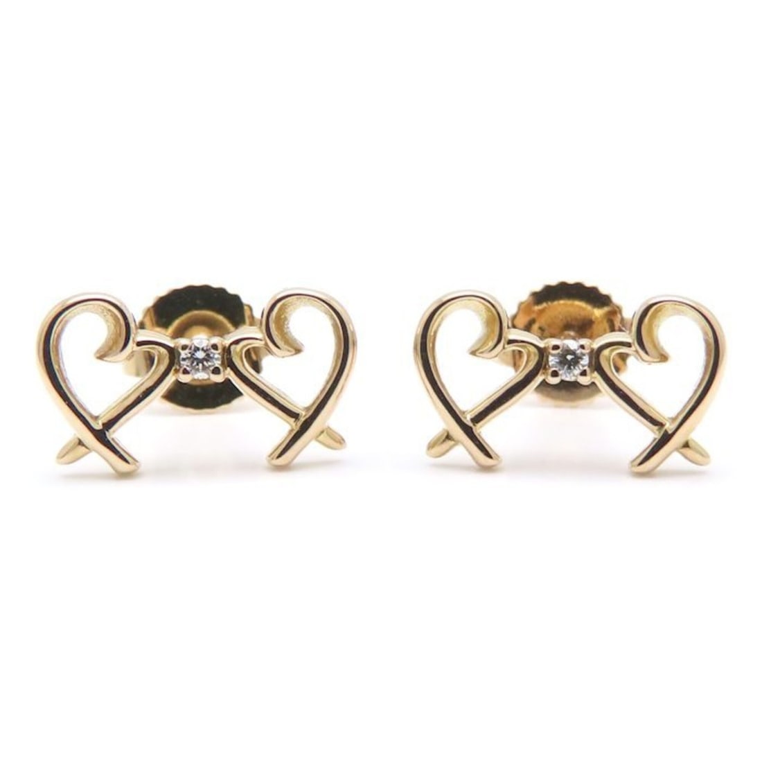 TIFFANY&Co. Tiffany Double Loving Heart Earrings, Diamond, 18K Rose Gold, Women's, 295677: --- Catalog ---Category: SizeWeight: 1.9g / 0.06oz.Size (HxWxD): 6.70mm x 11.70mm / 0.26'' x 0.46''Category: DesignType: Stud earringsStone: DiamondGender: WomenMaterial: Rose gold (18K)Category: Gene