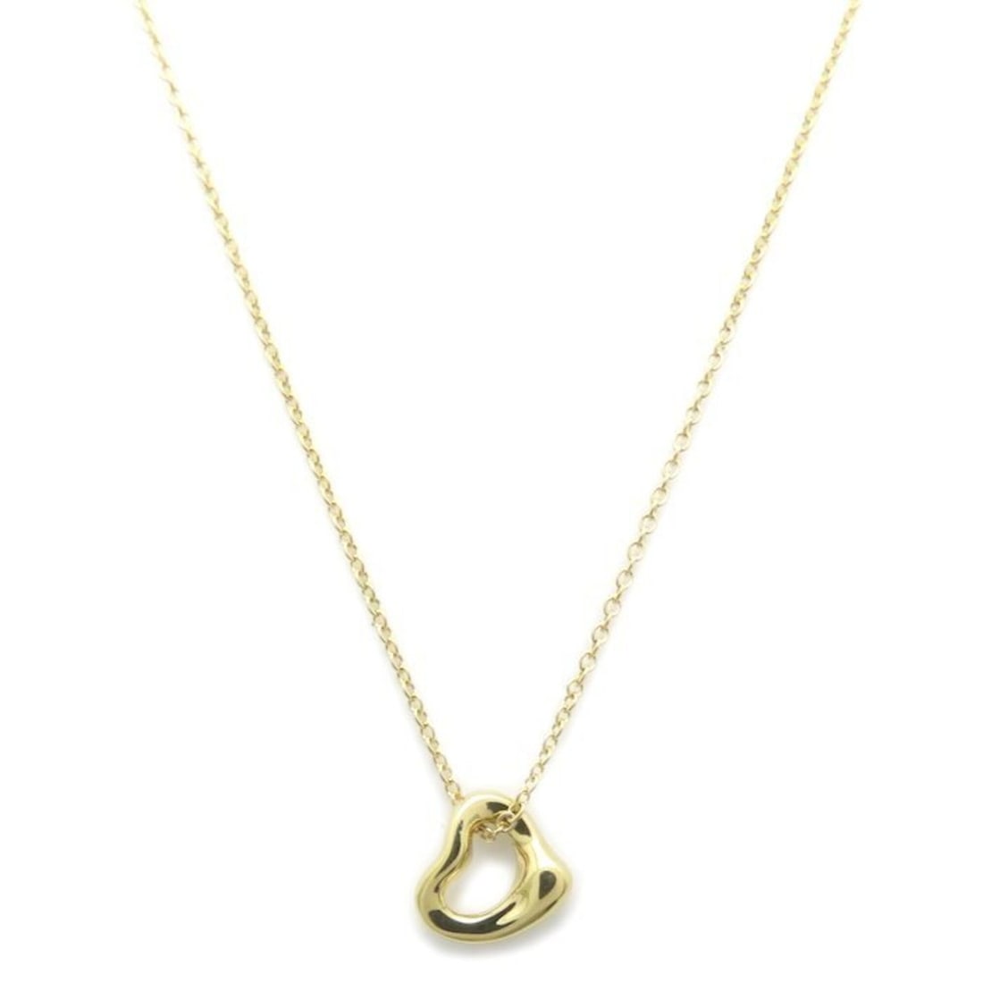 TIFFANY&Co. Tiffany Open Heart Necklace, Elsa Peretti, 18K Yellow Gold, Women's, 60957401 295722: --- Catalog ---Category: SizeWeight: 1.6g / 0.05oz.Pendant Size: 6.4mm x 7mm / 0.25'' x 0.27''Neck Circumference: 40.5 cm / 15.94''Category: DesignGender: WomenMaterial: Yellow gold (18K)Necklace Type