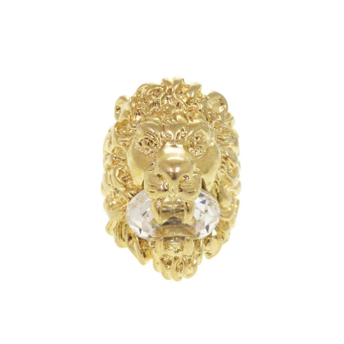 Gucci Lion Head Metal Stone Ring #13 (approx. 1) Gold 0348GUCCI (1 of 10)