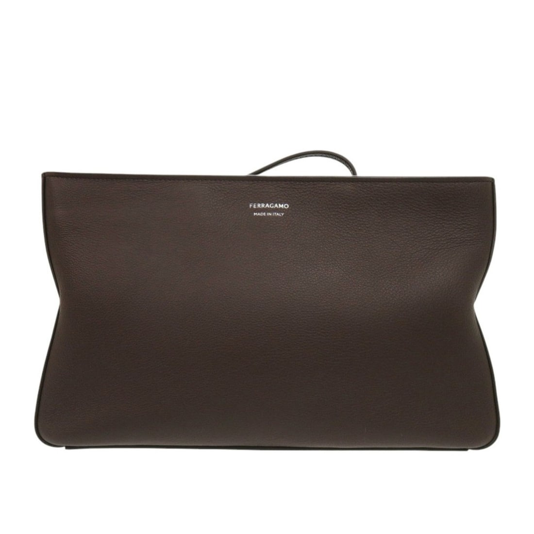 Salvatore Ferragamo 241445 Leather Brown Clutch Bag Second 0386Salvatore: --- Catalog ---Category: SizeSize (HxWxD): 17.5cm x 29cm x 11cm / 6.88'' x 11.41'' x 4.33''Category: DesignType: Clutch bagColor: BrownGender: WomenMaterial: Leather Category: GeneralMPN: 241445Brand: