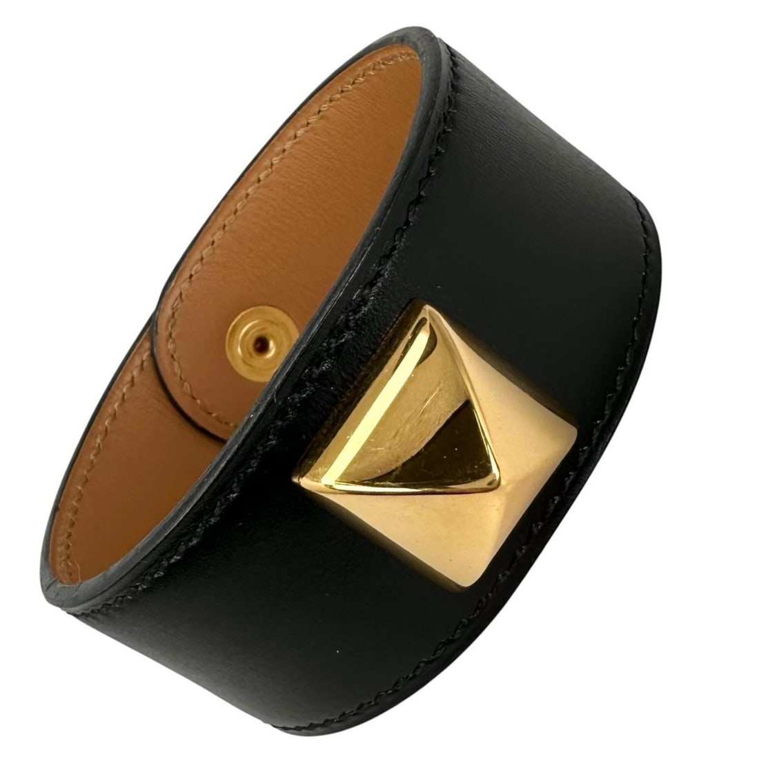 HERMES Medor Bangle, Box Calf Leather, Black/Brown, Women's: --- Catalog ---Category: SizeLength: 23cm / 9.05''Category: DesignType: BangleColor: Black, BrownGender: Men,WomenMaterial: Box calf leatherCategory: GeneralBrand: HermesCountry of Origin: France--- I