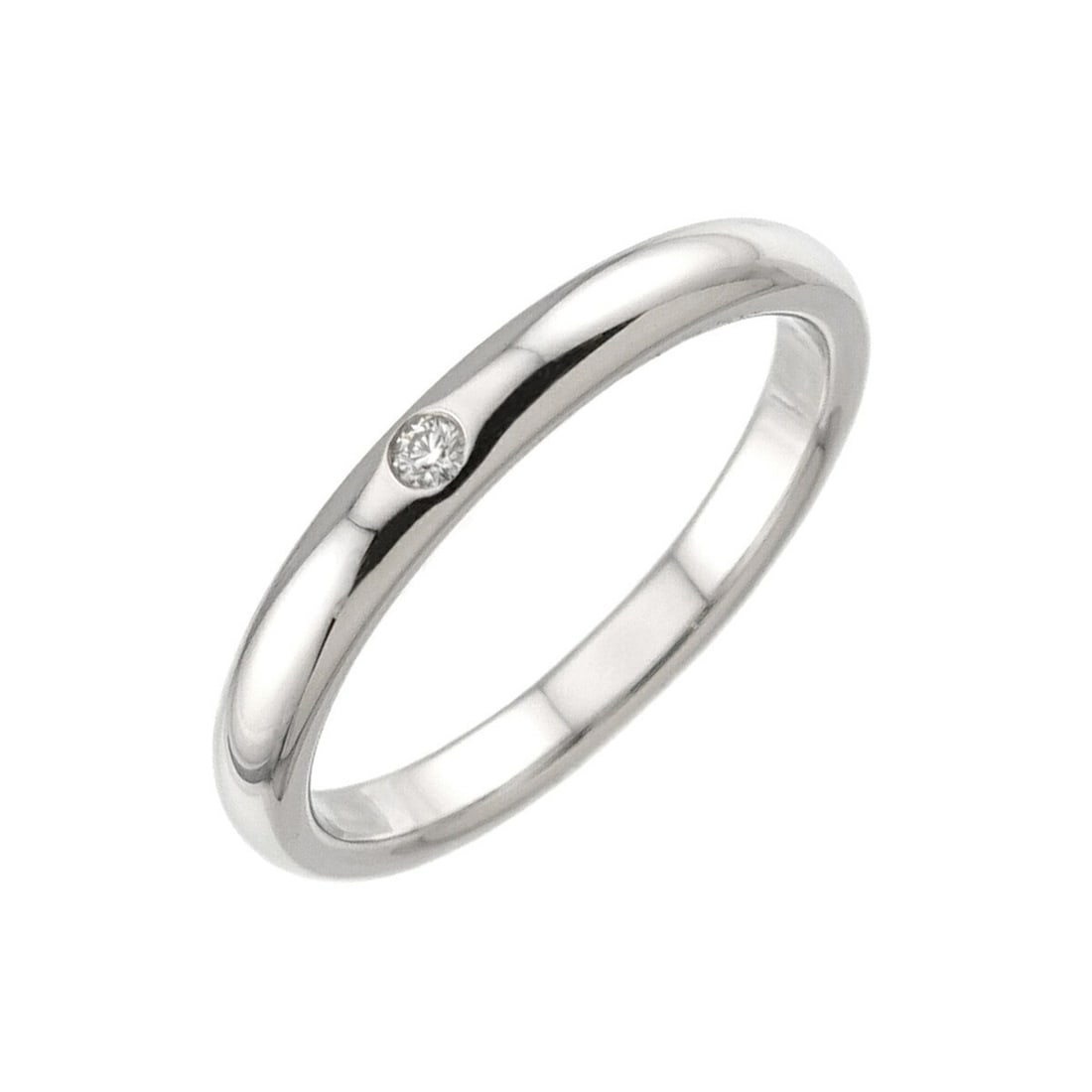 Tiffany & Co. Stacking Band Ring, 1 Diamond, Platinum.: --- Catalog ---Category: SizeJP Size: 15US Size: 7.5Category: DesignType: Band ringGender: WomenMaterial: Platinum 950Category: GeneralBrand: Tiffany--- Item List ---Section: ConditionRanking: Rank SA