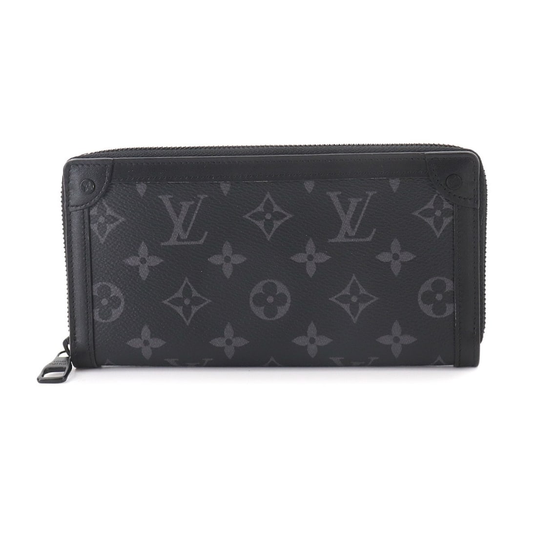 Louis Vuitton Monogram Eclipse Trunk Zippy Wallet Round Long M80558 RFID: --- Catalog ---Category: SizeSize (HxWxD): 10.5cm x 20cm x 2cm / 4.13'' x 7.87'' x 0.78''Category: DesignType: Long wallet (bi-fold)Color: Black, Monogram EclipseGender: MenMaterial: Monogram Eclipse 