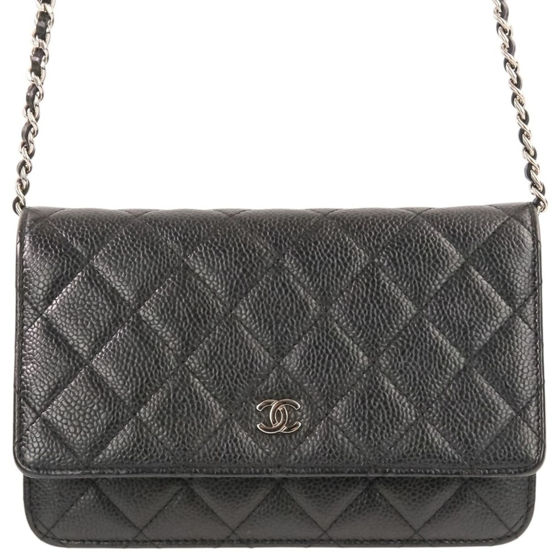 CHANEL Coco Mark Caviar Skin Matelassé Classic Wallet Chain A33814 Black Women's: --- Catalog ---Category: SizeSize (HxWxD): 12cm x 19cm x 4cm / 4.72'' x 7.48'' x 1.57''Strap / Chain Length: 1.33m / 52.36''Category: DesignType: Chain/Shoulder walletColor: BlackGender: WomenMaterial