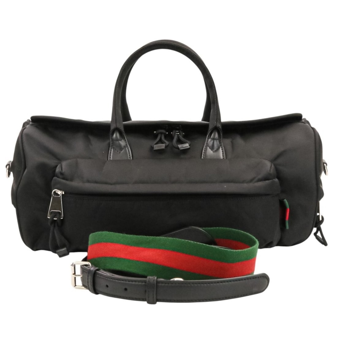 GUCCI Sherry Line Nylon 2-Way Boston Bag 800185 Black (Men's & Women's): --- Catalog ---Category: SizeSize (HxWxD): 21cm x 41cm x 22cm / 8.26'' x 16.14'' x 8.66''Strap Length: 122cm - 143cm / 48.03'' - 56.29''Handle Length: 37.5cm / 14.76''Category: DesignType: Boston bagC