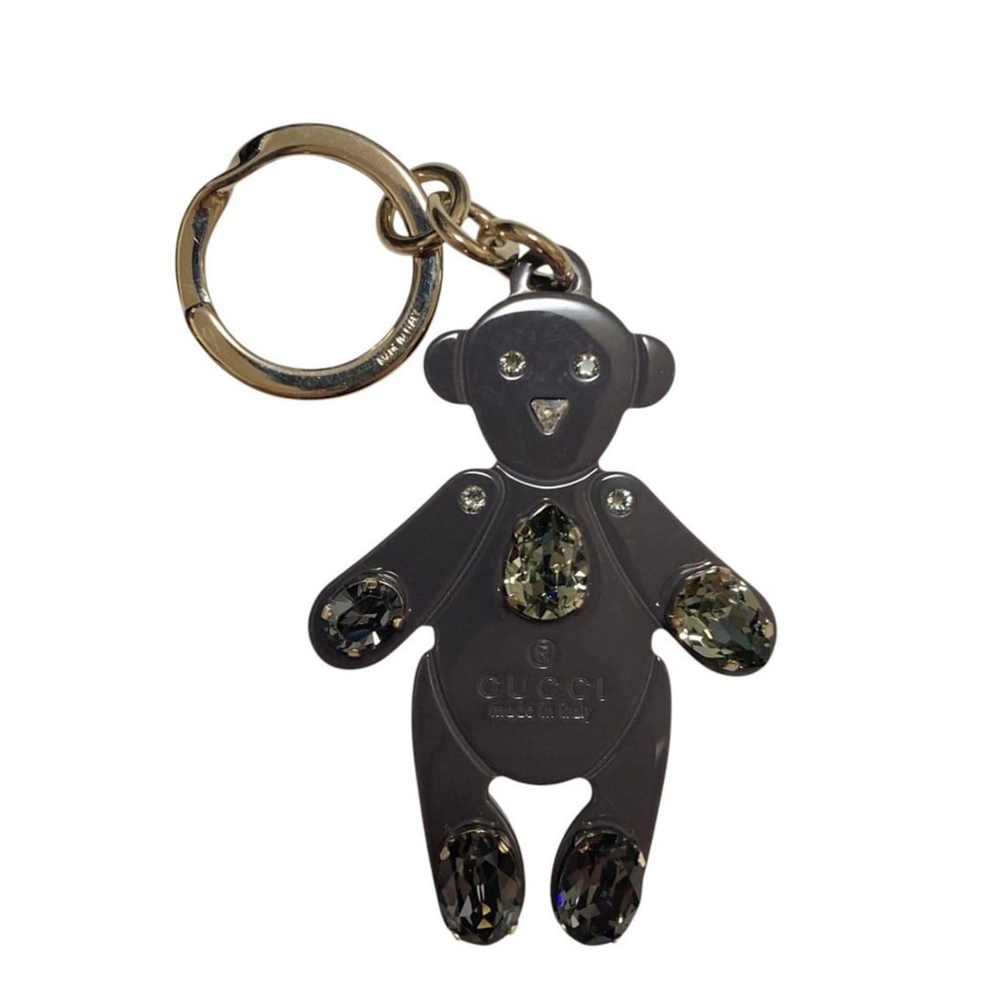 GUCCI Crystal Stone Teddy Bear Keyring, Gray, Men's & Women's: --- Catalog ---Category: SizeSize (HxWxD): 8cm x 5.5cm x 1cm / 3.14'' x 2.16'' x 0.39''Category: DesignType: KeyringColor: GrayGender: Men,Women,UnisexCategory: GeneralBrand: Gucci--- Item List ---Sec