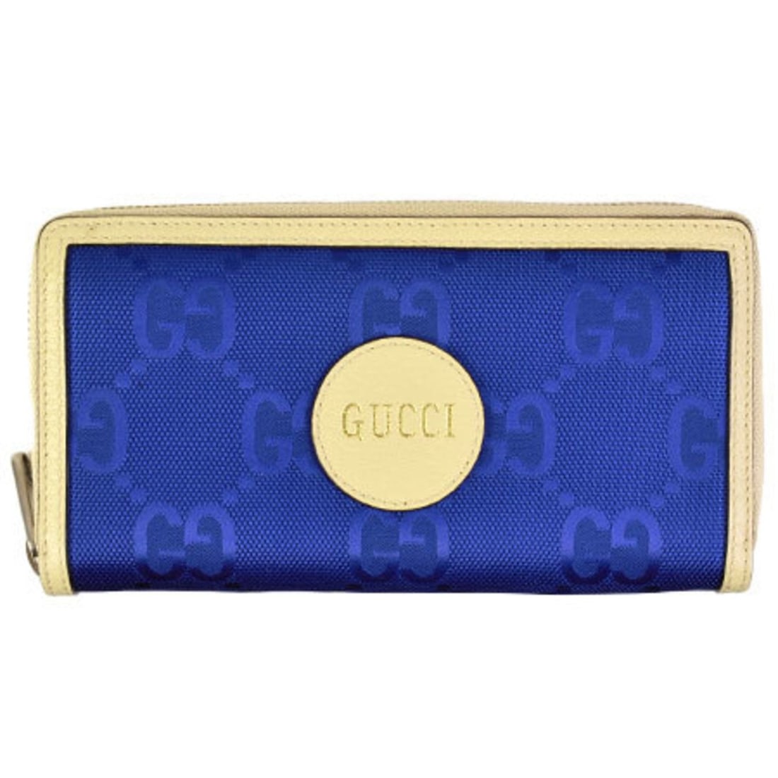 Gucci GUCCI off the grid zip around round long wallet GG nylon leather blue beige 625576: --- Catalog ---Category: SizeSize (HxWxD): 10cm x 19cm x 2.5cm / 3.93'' x 7.48'' x 0.98''Category: DesignType: Long wallet (bi-fold)Color: Beige, BlueGender: WomenClosure: ZipperMaterial: Nylon , Leat