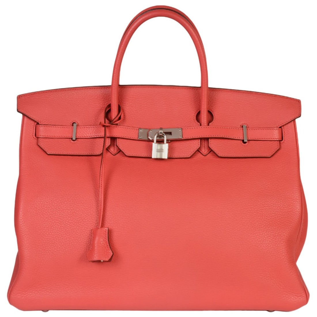 HERMES Birkin 40 Bougainvillea Taurillon Clemence ?N engraved handbag: --- Catalog ---Category: SizeSize (HxWxD): 30cm x 40cm x 20cm / 11.81'' x 15.74'' x 7.87''Handle Length: 28cm / 11.02''Category: DesignType: HandbagColor: BougainvillierGender: WomenClosure: Turn lock