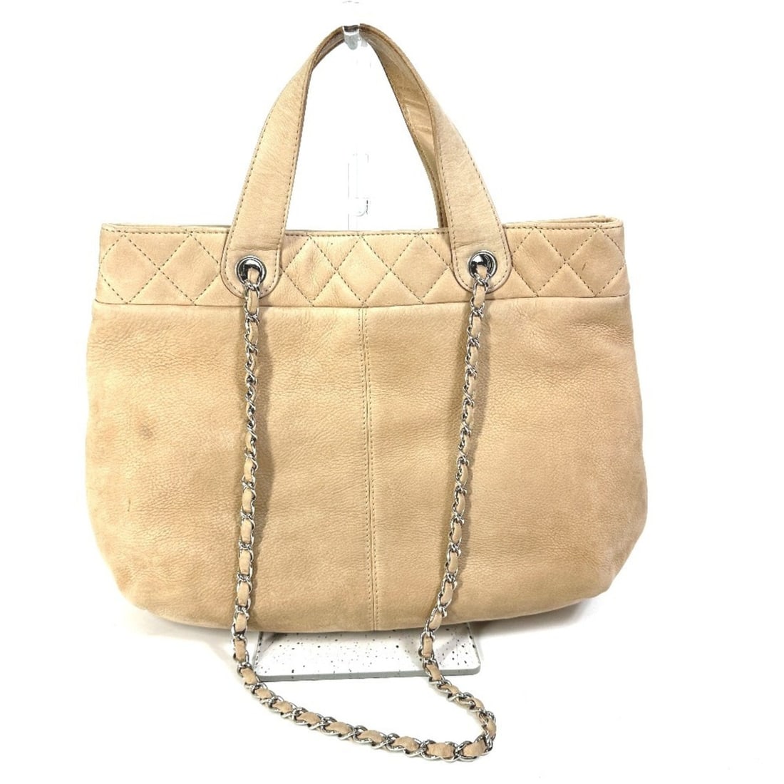 CHANEL Coco Mark Chain Bag, Tote Shoulder Suede, Women's, Beige, G-231125-15 (1 of 11)