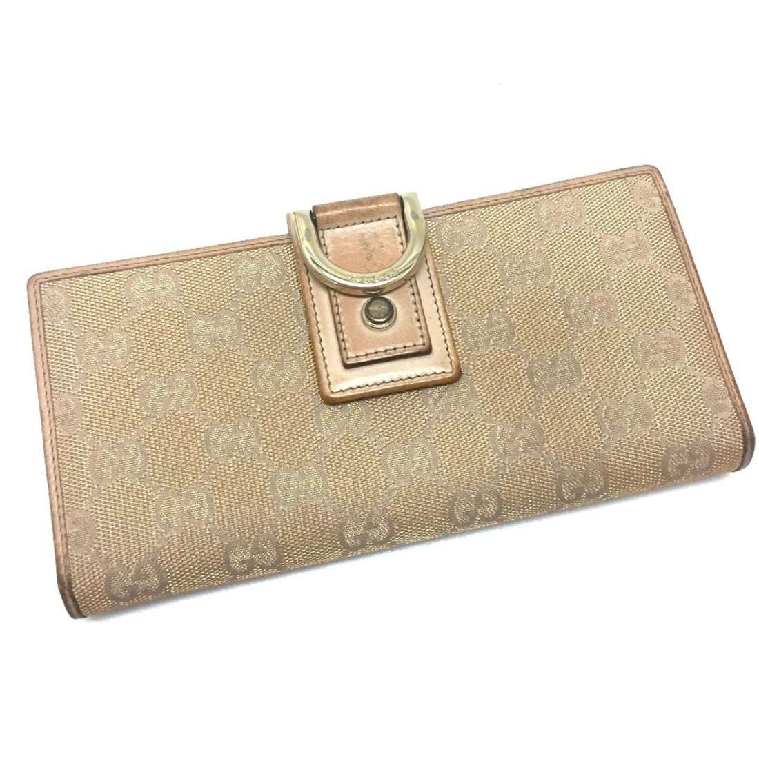 GUCCI 141412 Bi-fold long wallet NEW ABBEY GG canvas pink beige ladies: --- Catalog ---Category: SizeSize (HxWxD): 9.5cm x 19cm / 3.74'' x 7.48''Category: DesignType: Long wallet (bi-fold)Color: Pink beigeGender: WomenMaterial: GG canvas Category: GeneralBrand: GucciModel