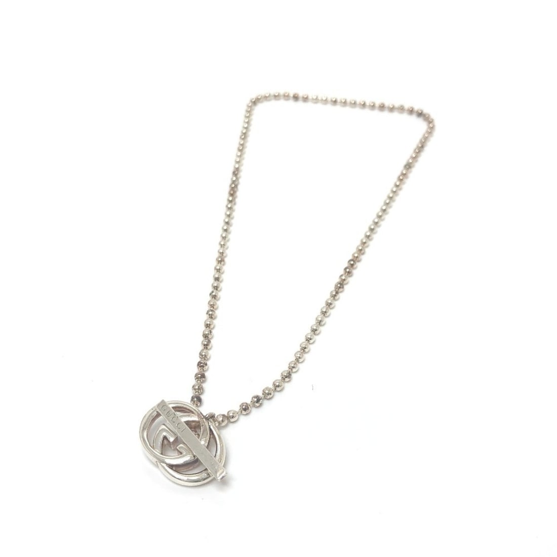 GUCCI 216435 Double G Ball Chain Necklace SV925 Women's Silver T-240901-7 (1 of 11)