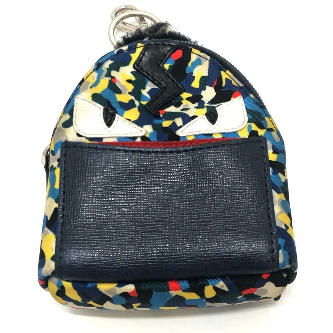FENDI 7AR432 Monster Backpack, Rucksack Style, Key Holder, Leather, Nylon, Women's, Blue, E-240821-7: --- Catalog ---Category: SizeSize (HxWxD): 9.5cm x 4cm / 3.74'' x 1.57''Category: DesignType: KeyringColor: Blue, Multi-colorGender: WomenMaterial: Leather, NylonCategory: GeneralBrand: Fendi--- Item 