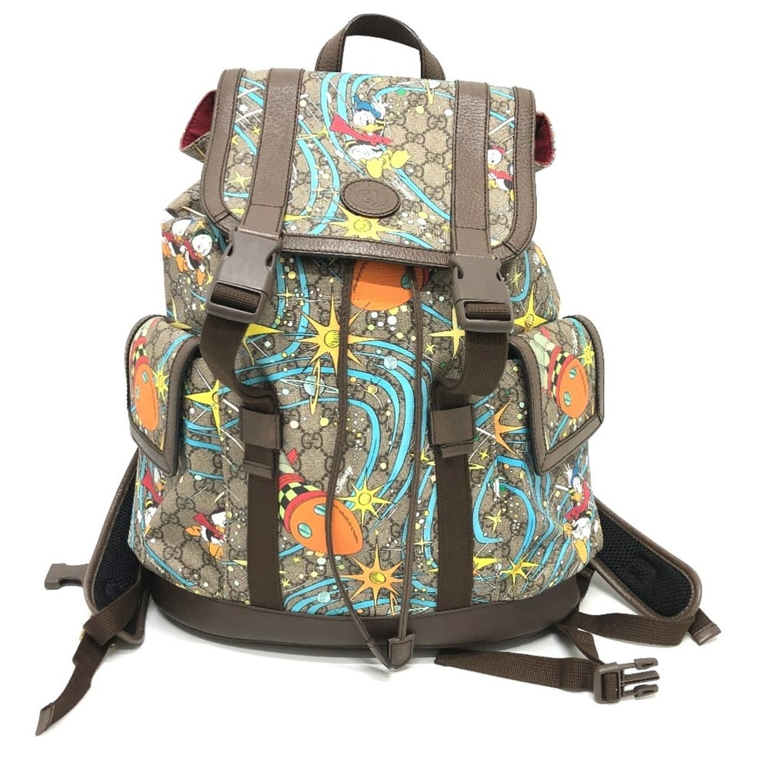 GUCCI 645051 GG Supreme Donald Duck DISNEY Backpack Canvas Men's Beige x Brown Blue E-240814-8: --- Catalog ---Category: SizeSize (HxWxD): 40cm x 34cm x 12cm / 15.74'' x 13.38'' x 4.72''Category: DesignType: BackpackColor: Beige, Blue, BrownGender: MenMaterial: GG Supreme Category: GeneralBrand: