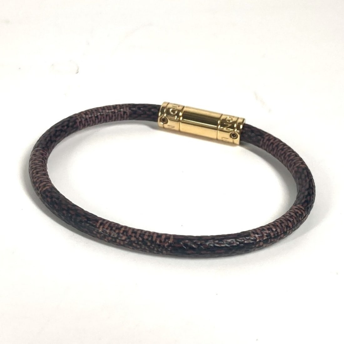 LOUIS VUITTON M6139F Damier Keep It Bangle Bracelet Canvas Women's Ebene Brown M-240923-5 (1 of 14)