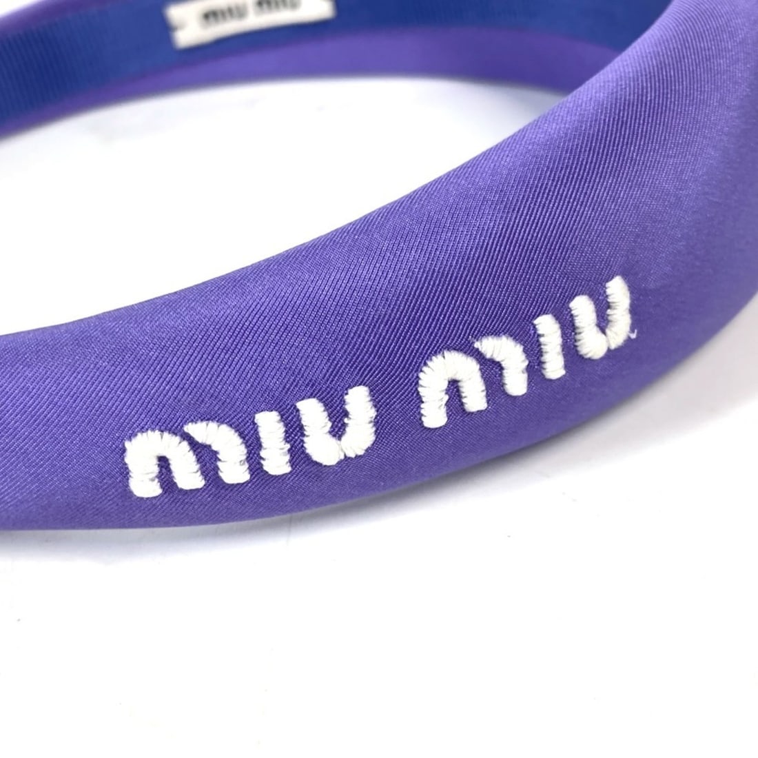 MIUMIU Miu Bicolor Hairband Headband Hair Canvas Women's Purple G-241010-40 (1 of 17)