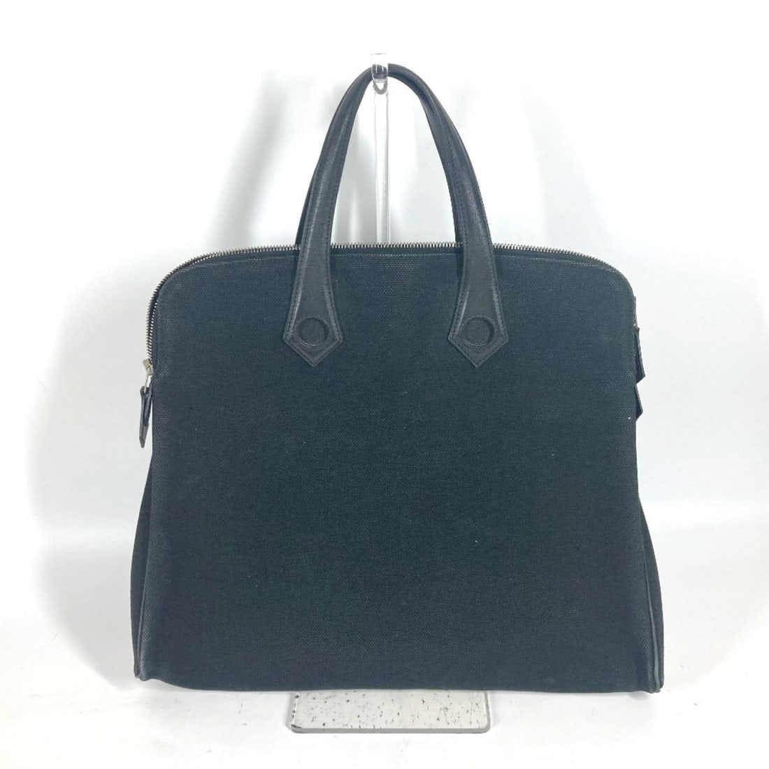 HERMES Sac Evo PM Tote Bag Handbag Leather Canvas Men's Women's Black MO-241124-7: --- Catalog ---Category: SizeSize (HxWxD): 34cm x 38cm x 5cm / 13.38'' x 14.96'' x 1.96''Category: DesignType: Handbag, Tote bagColor: BlackGender: Men,WomenMaterial: Leather , Canvas Category: Genera