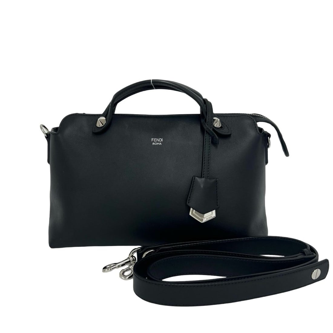 FENDI By The Way Medium Leather 2-way Shoulder Bag/Handbag, Black, 81343: --- Catalog ---Category: SizeSize (HxWxD): 17cm x 30cm x 12cm / 6.69'' x 11.81'' x 4.72''Category: DesignType: Handbag, Shoulder bagColor: BlackGender: WomenMaterial: Leather Category: GeneralBrand: F