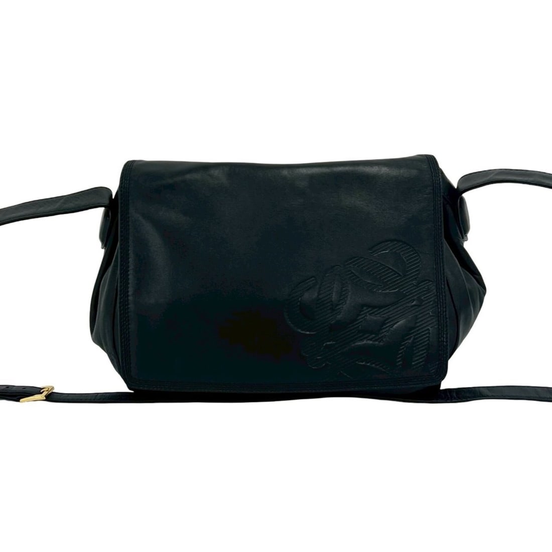 LOEWE Anagram Logo Leather Drawstring Shoulder Bag, Sacoche, Pouch, Crossbody Black 82953: --- Catalog ---Category: SizeSize (HxWxD): 20cm x 26cm x 15cm / 7.87'' x 10.23'' x 5.9''Category: DesignType: Pochette, Shoulder bagColor: BlackGender: WomenMaterial: Leather Category: GeneralBrand: L