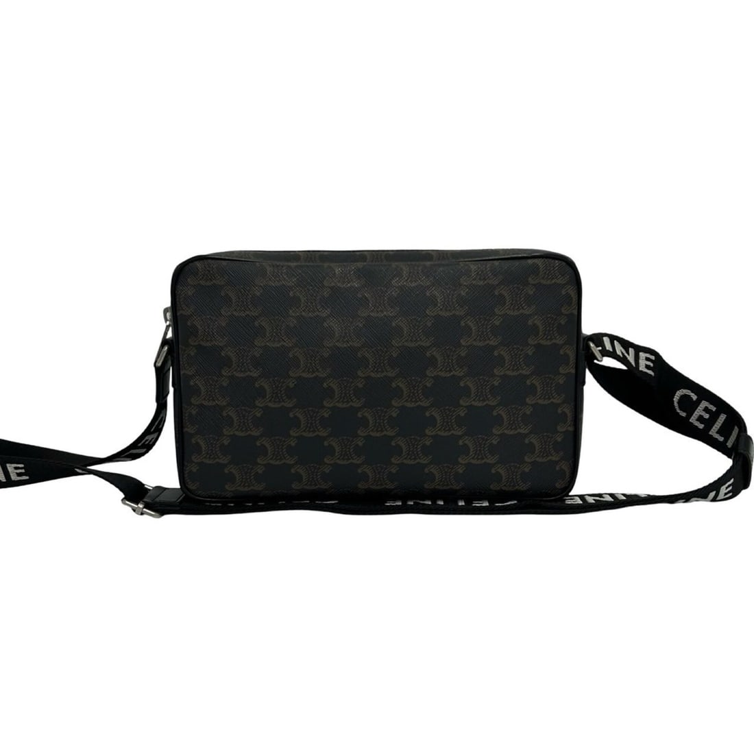 CELINE Triomphe Medium Messenger Leather Mini Shoulder Bag, Black, 15384: --- Catalog ---Category: SizeSize (HxWxD): 14.5cm x 23.5cm x 5cm / 5.7'' x 9.25'' x 1.96''Category: DesignType: Shoulder bagColor: BlackGender: WomenMaterial: Leather , PVC Category: GeneralBrand: Cel