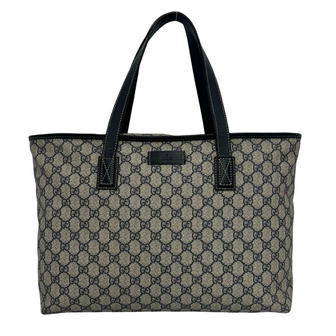 GUCCI GG Supreme Logo Leather Tote Bag, Handbag, Boston Business Navy, 83225: --- Catalog ---Category: SizeSize (HxWxD): 27.5cm x 46cm x 11.5cm / 10.82'' x 18.11'' x 4.52''Category: DesignType: Boston bag, Handbag, Tote bagColor: NavyGender: WomenMaterial: Elastane , Leather Ca