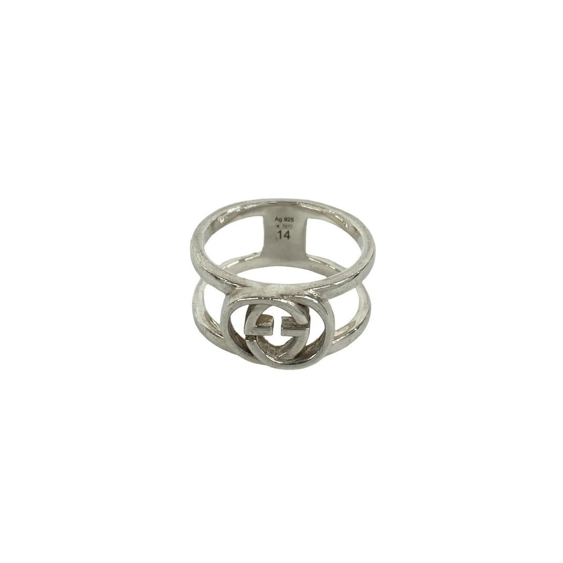 GUCCI Interlocking G Logo Motif Sterling Silver 925 Ring, Finger Accessory, Men's & Women's, Silver,: --- Catalog ---Category: SizeJP Size: 13US Size: 6.5Category: DesignType: Band ringColor: SilverGender: Men,WomenMaterial: Silver 925Category: GeneralBrand: Gucci--- Item List ---Section: ConditionRan