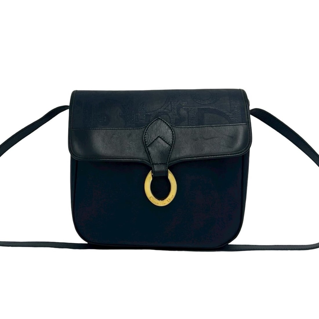 Christian Dior Vintage Logo Hardware Leather Shoulder Bag Pouch Sacoche Navy Blue 36583: --- Catalog ---Category: SizeSize (HxWxD): 23cm x 24cm x 7cm / 9.05'' x 9.44'' x 2.75''Category: DesignType: Pochette, Shoulder bagColor: NavyGender: WomenMaterial: Leather , PVC Category: GeneralBran