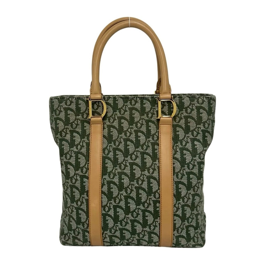 Christian Dior Vintage Trotter CD Logo Hardware Canvas Leather Handbag Khaki 23217: --- Catalog ---Category: SizeSize (HxWxD): 26cm x 24cm x 8cm / 10.23'' x 9.44'' x 3.14''Category: DesignType: HandbagColor: Brown, KhakiGender: WomenMaterial: Canvas , Leather Category: GeneralBrand: 