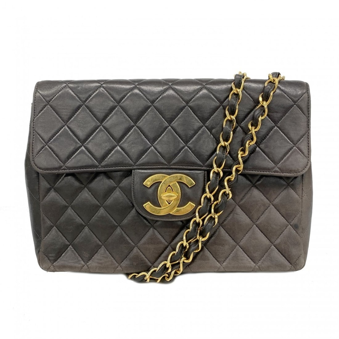 Chanel Shoulder Bag, Large Matelassé, Double Chain, Lambskin, Black, Women's: --- Catalog ---Category: SizeSize (HxWxD): 23cm x 29.5cm x 8.5cm / 9.05'' x 11.61'' x 3.34''Category: DesignType: Shoulder bagColor: BlackGender: WomenMaterial: Leather Hardware Color: GoldLeather/Fur