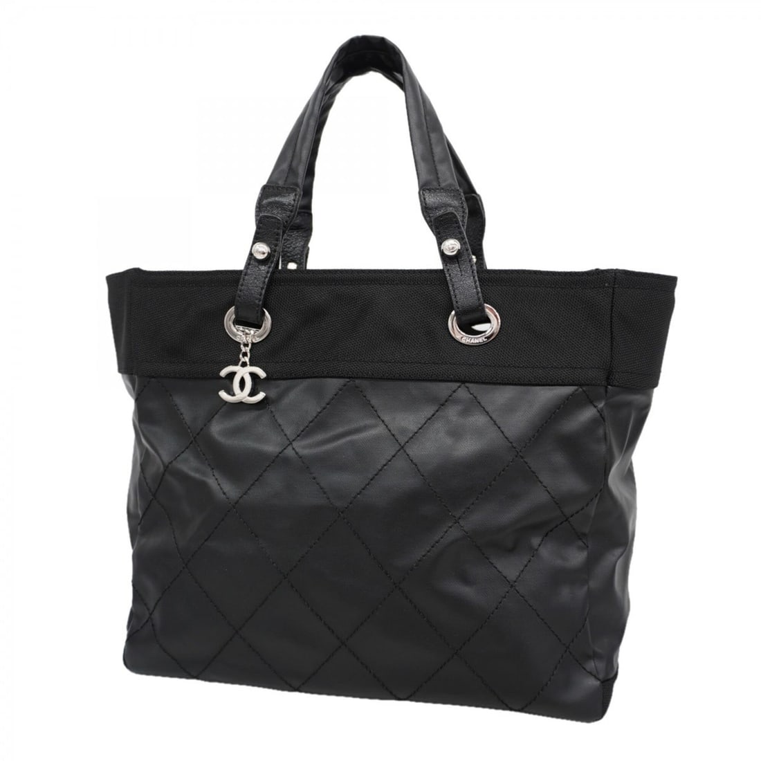 Chanel Paris Biarritz Tote Bag, Leather, Black, Women's: --- Catalog ---Category: SizeSize (HxWxD): 30.5cm x 35cm x 15cm / 12'' x 13.77'' x 5.9''Category: DesignType: Tote bagColor: BlackGender: WomenMaterial: Leather Hardware Color: SilverCategory: General