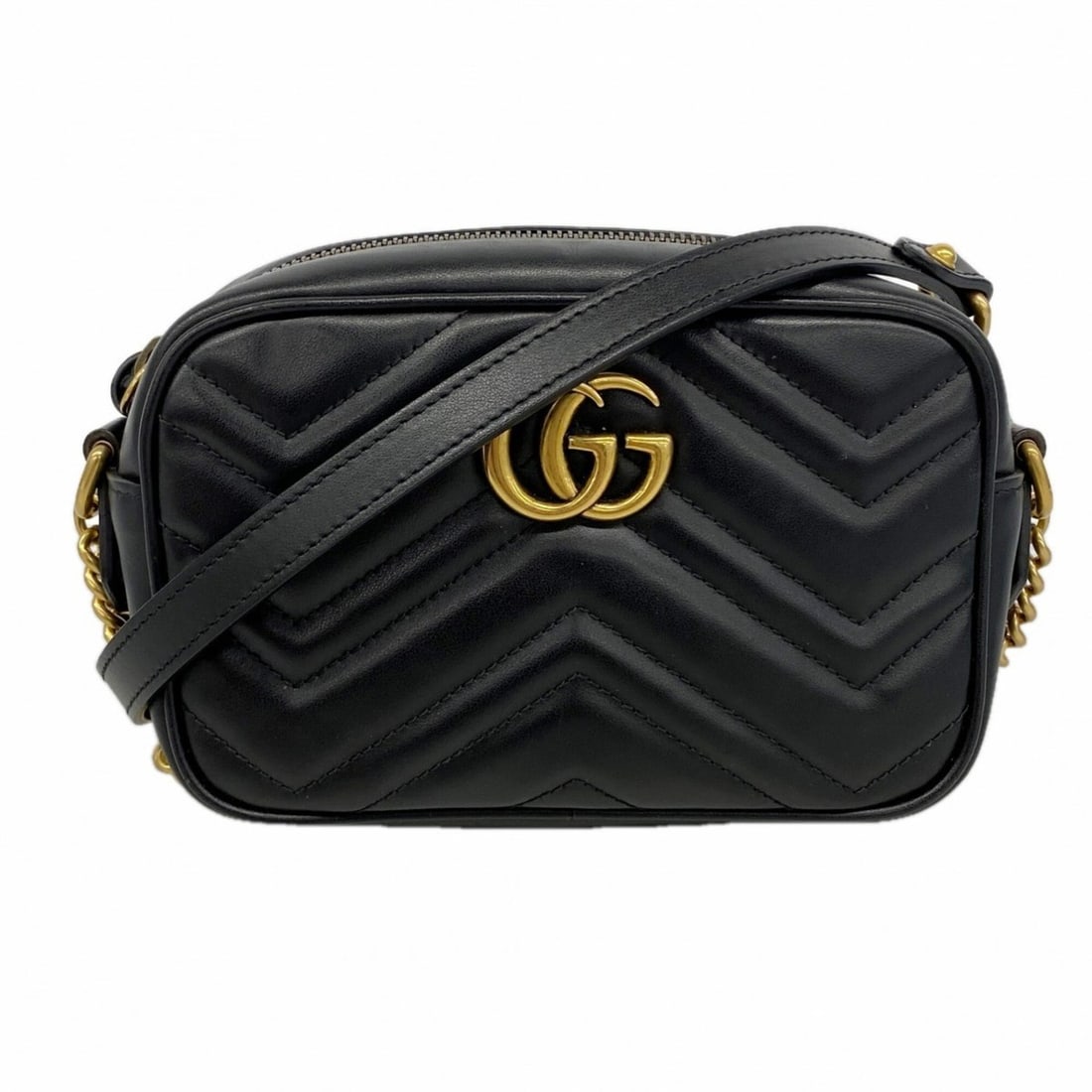 Gucci GG Marmont Shoulder Bag 448065 Leather Black Women's: --- Catalog ---Category: SizeSize (HxWxD): 11.5cm x 18cm x 6cm / 4.52'' x 7.08'' x 2.36''Category: DesignType: Shoulder bagColor: BlackGender: WomenMaterial: Leather Hardware Color: GoldCategory: Gene