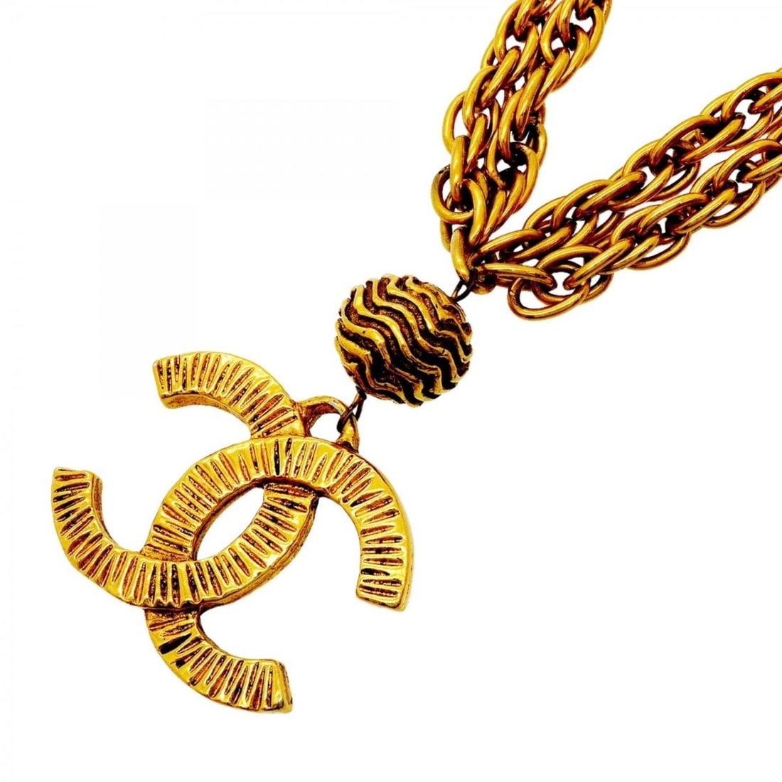 Chanel Necklace, Coco Mark, GP Plated Gold, Women's: --- Catalog ---Category: SizePendant Size: 55.1mm x 42.4mm / 2.16'' x 1.66''Neck Circumference: 44.5 cm / 17.51''Category: DesignColor: GoldGender: WomenMaterial: Gold platingNecklace Type: NecklaceCa