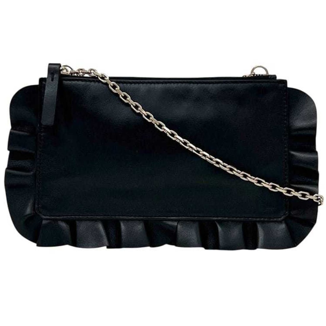 REDValentino RED VALENTINO Chain Shoulder Bag, Black, Leather, RQ0P0A52, Crossbody: --- Catalog ---Category: SizeSize (HxWxD): 14cm x 25cm x 1cm / 5.51'' x 9.84'' x 0.39''Strap Length: 110cm / 43.3''Category: DesignType: Shoulder bagColor: BlackGender: WomenMaterial: Leather Category