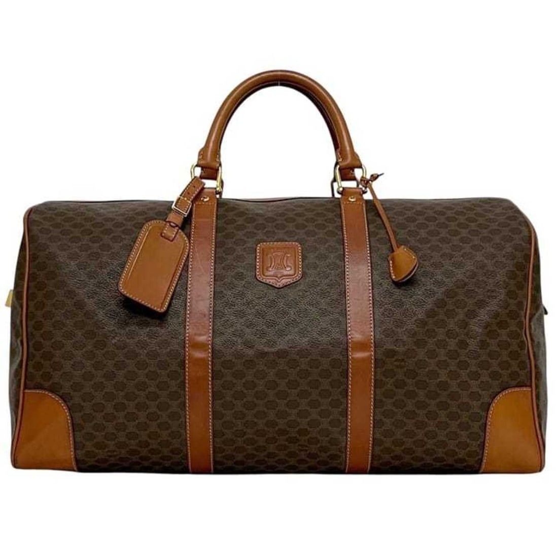 Celine Boston bag, brown, Macadam PVC leather.: --- Catalog ---Category: SizeSize (HxWxD): 25cm x 50cm x 24cm / 9.84'' x 19.68'' x 9.44''Category: DesignType: Boston bagColor: BrownGender: Women,MenMaterial: PVC , Leather Category: GeneralLine: Mac