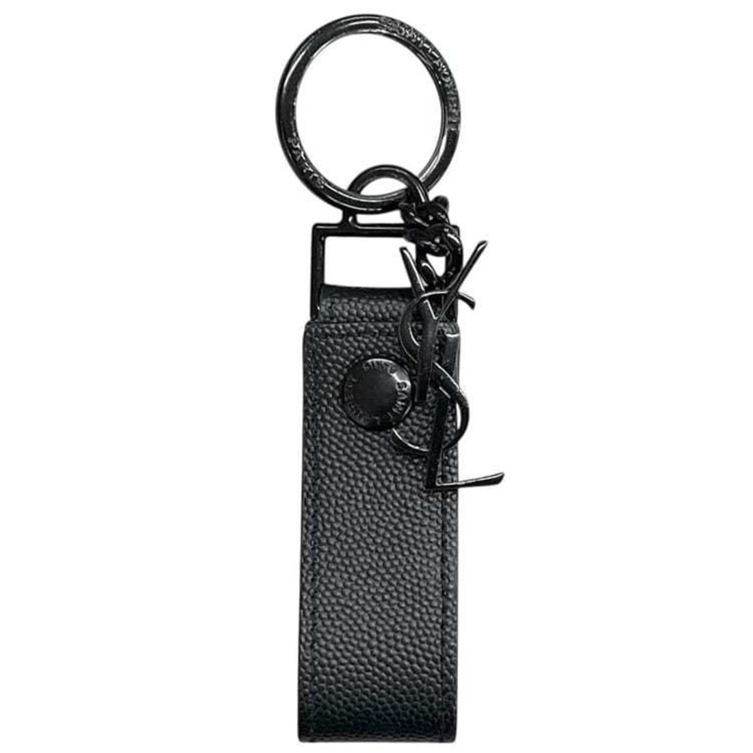 Saint Laurent Keychain, Black, Cassandra 518323 BTY0U, Keyring, YSL, Leather, Metal, SAINT LAURENT (1 of 11)