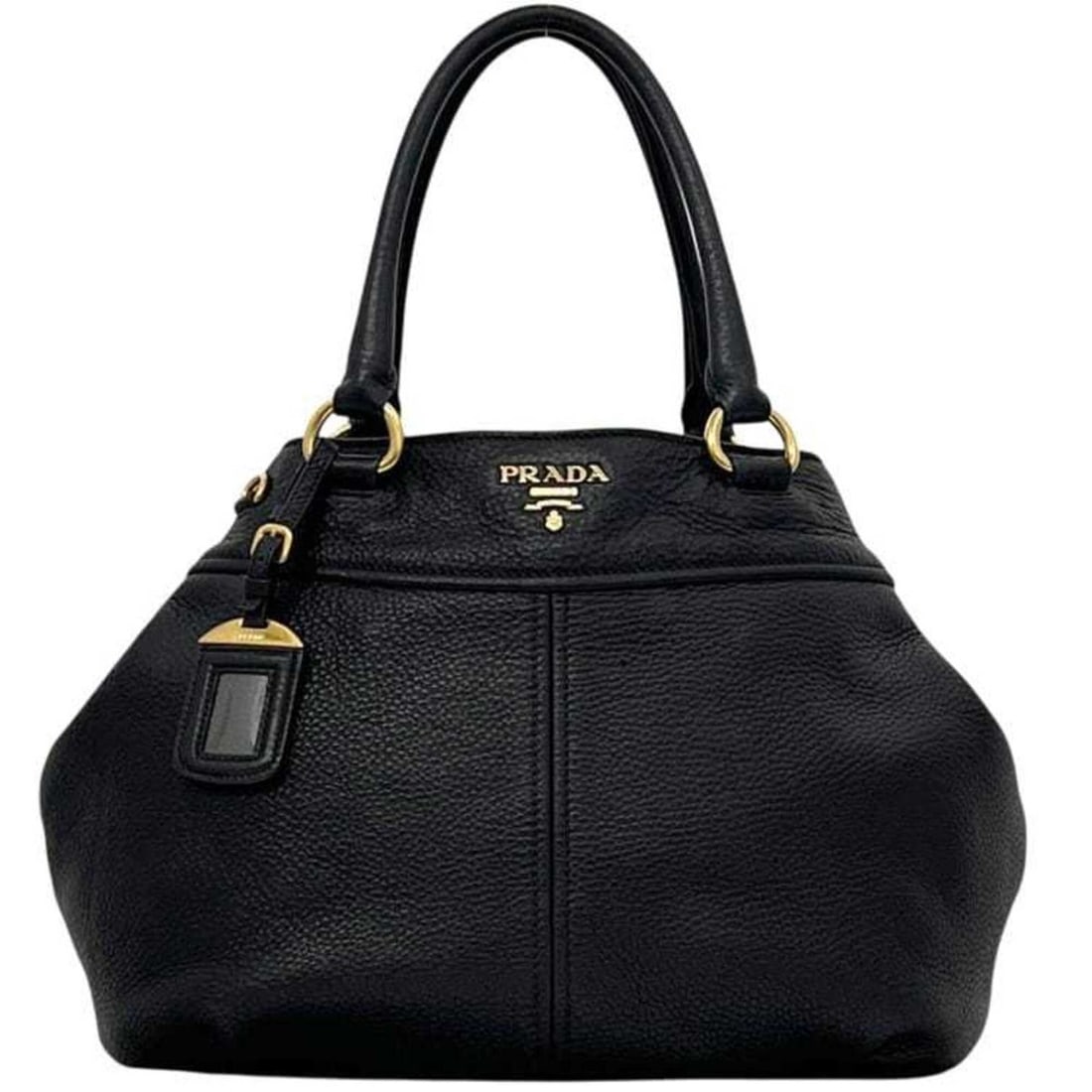 Prada tote bag, black, NERO BN1777, Vitello Daino leather, 146 B, PRADA hardware.: --- Catalog ---Category: SizeSize (HxWxD): 28cm x 42cm x 15cm / 11.02'' x 16.53'' x 5.9''Handle Length: 42cm / 16.53''Category: DesignType: Tote bagColor: Black, NeroGender: WomenMaterial: Leather Cat