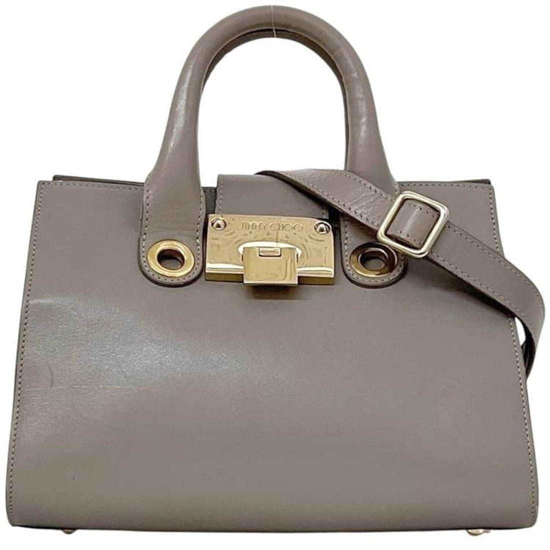 Jimmy Choo 2-way bag Riley S Grey Leather Handbag 0172G4 JIMMY CHOO Women's: --- Catalog ---Category: SizeWeight: 122g / 4.3oz.Size (HxWxD): 17cm x 23cm x 10cm / 6.69'' x 9.05'' x 3.93''Strap Length: 77cm - 135cm / 30.31'' - 53.14''Category: DesignType: HandbagColor: GrayGende