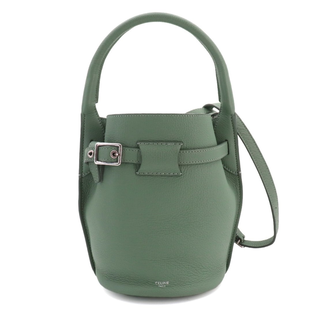 Celine Big Bag Bucket Nano 2-way Hand Shoulder Handbag Leather Green 187243 Small: --- Catalog ---Category: SizeSize (HxWxD): 21cm x 15.5cm x 15.5cm / 8.26'' x 6.1'' x 6.1''Category: DesignType: HandbagColor: GreenGender: WomenMaterial: Leather Category: GeneralBrand: Celine--- Item