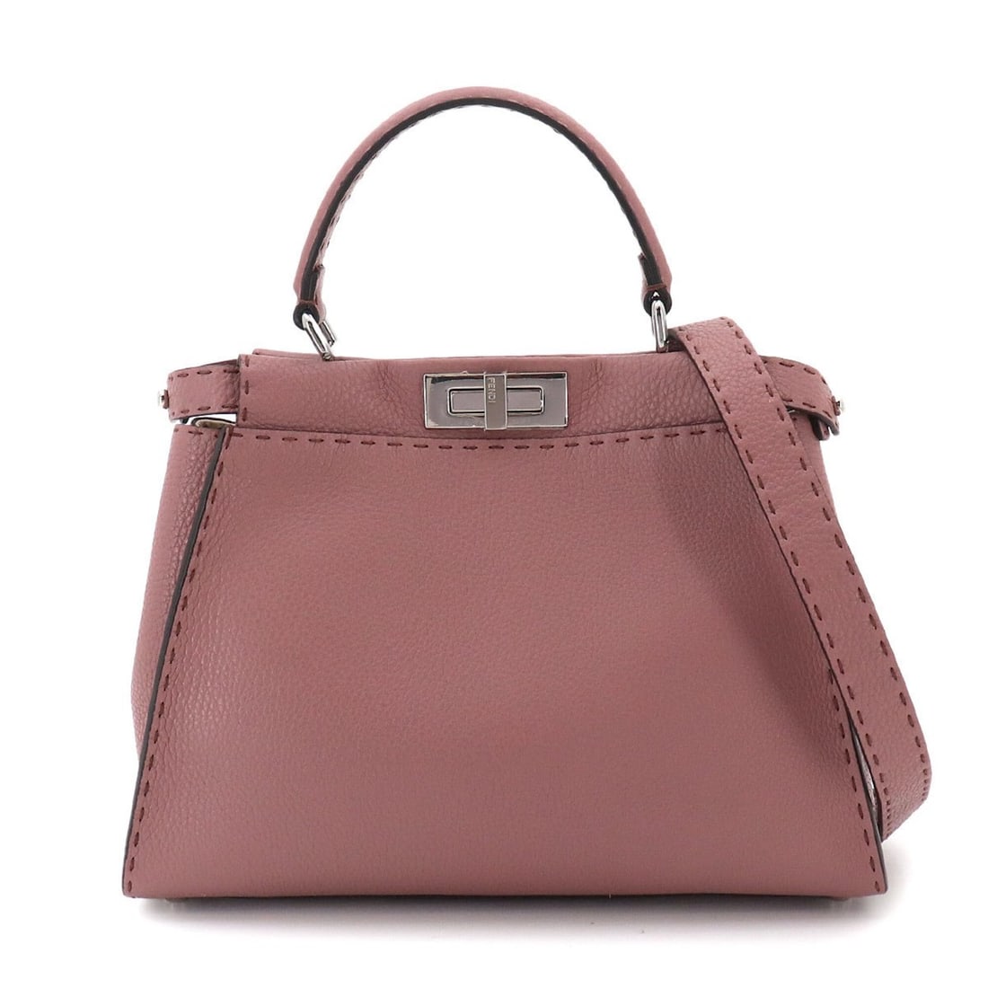 Fendi Selleria Peekaboo Regular 2-way Hand/Shoulder Handbag, Leather, Pink, 8BN290 (1 of 10)