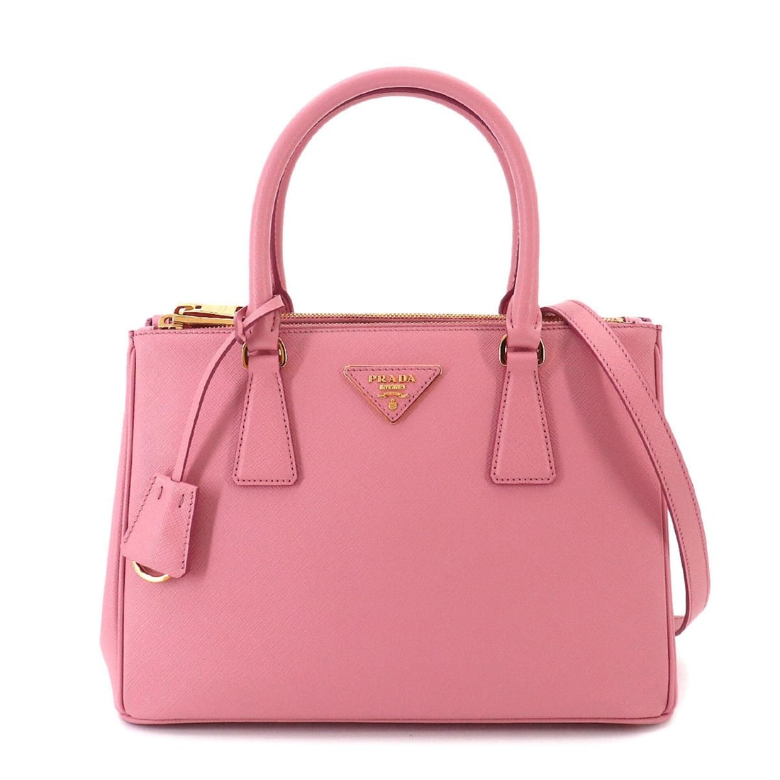 Prada Galleria Medium 2-way Hand/Shoulder Handbag, Saffiano Leather, Pink, 1BA863, Gold Hardware,: --- Catalog ---Category: SizeSize (HxWxD): 20cm x 29cm x 13cm / 7.87'' x 11.41'' x 5.11''Category: DesignType: HandbagColor: PinkGender: WomenMaterial: Leather Leather/Fur Type: Saffiano leatherCatego
