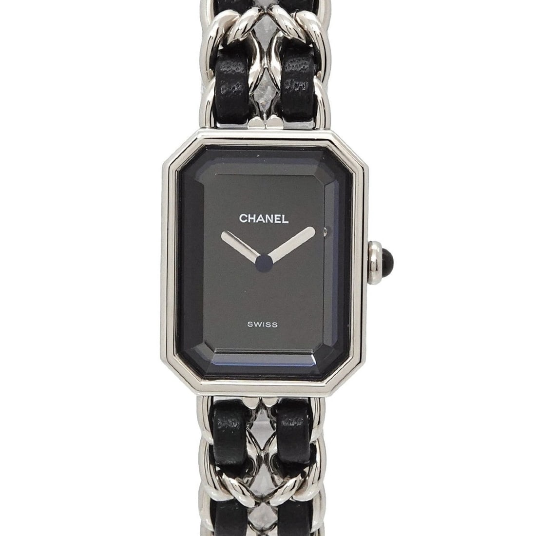 Chanel Premiere Large Size H0451 Women's Watch Black Silver Quartz: --- Catalog ---Category: SizeWrist Size: 16cm / 6.29''Case Diameter: 20mm / 0.79''Category: DesignType: WristwatchGender: WomenColor (Dial): BlackMaterial (Band): Leather, Stainless steelMaterial (Cas