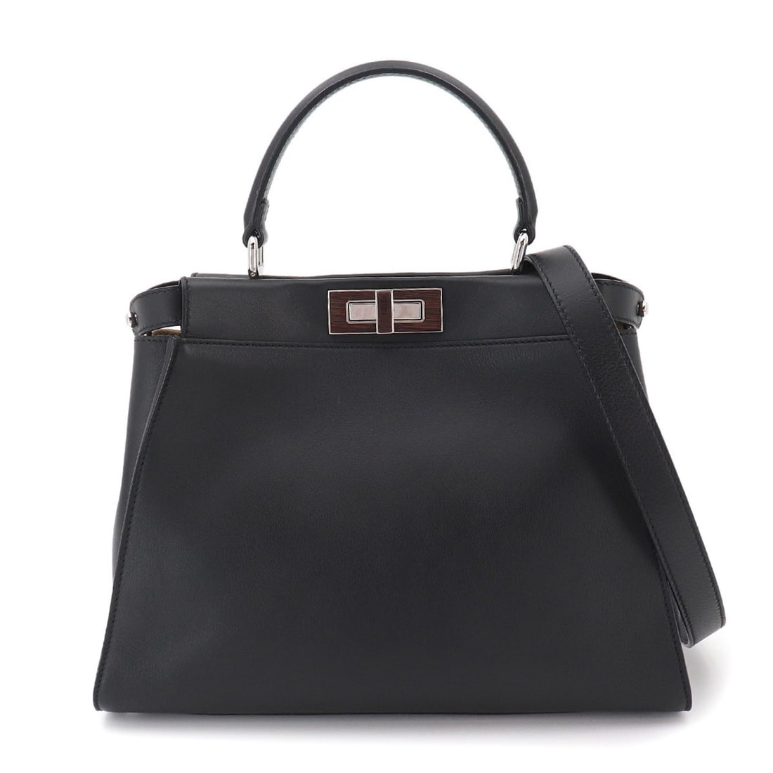 Fendi Peekaboo Regular 2-way Hand/Shoulder Handbag, Leather, Black, 8BN290 Selleria (1 of 10)