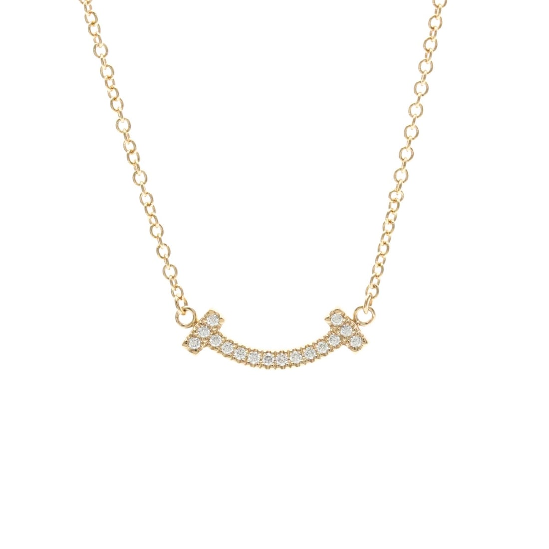 Tiffany Tiffany T Smile Micro Size Necklace Pink Gold (18K) No Stone Men,Women Fashion Necklace: --- Catalog ---Category: SizeWeight: 2.4g / 0.08oz.Neck Circumference: 41 cm - 46 cm / 16.14'' - 18.11''Category: DesignColor: Pink goldMetal: GoldStone: No StoneStyle: FashionGender: Men,WomenMateria