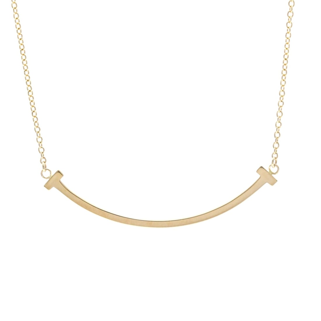 Tiffany Tiffany T Smile Small Size Necklace Pink Gold (18K) No Stone Men,Women Fashion Necklace: --- Catalog ---Category: SizeWeight: 2.8g / 0.09oz.Neck Circumference: 40.5 cm - 45.5 cm / 15.94'' - 17.91''Category: DesignColor: Pink goldMetal: GoldStone: No StoneStyle: FashionGender: Men,WomenMat