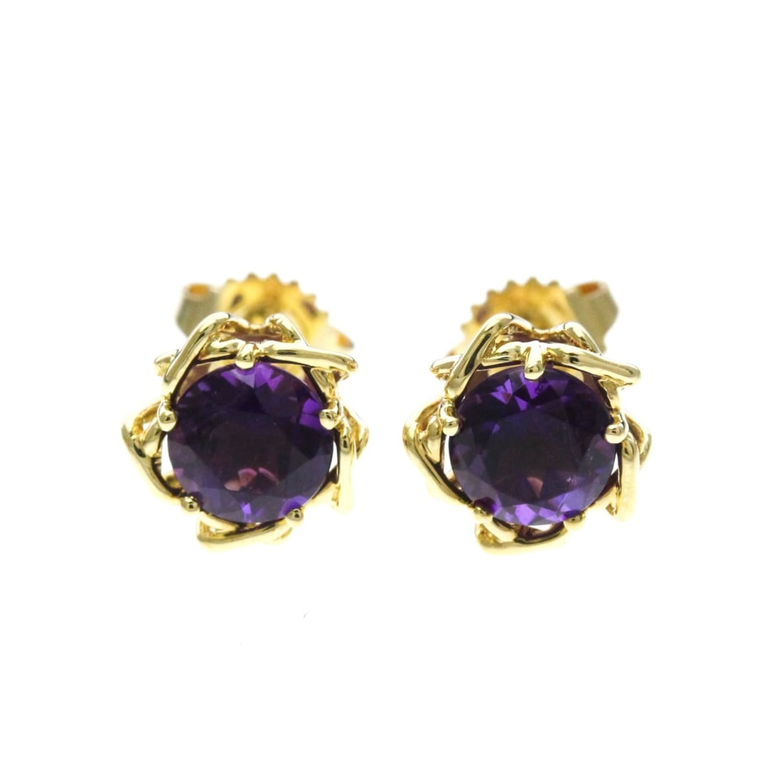 Tiffany Amethyst Earrings Amethyst Yellow Gold (18K) Stud Earrings Gold (1 of 12)