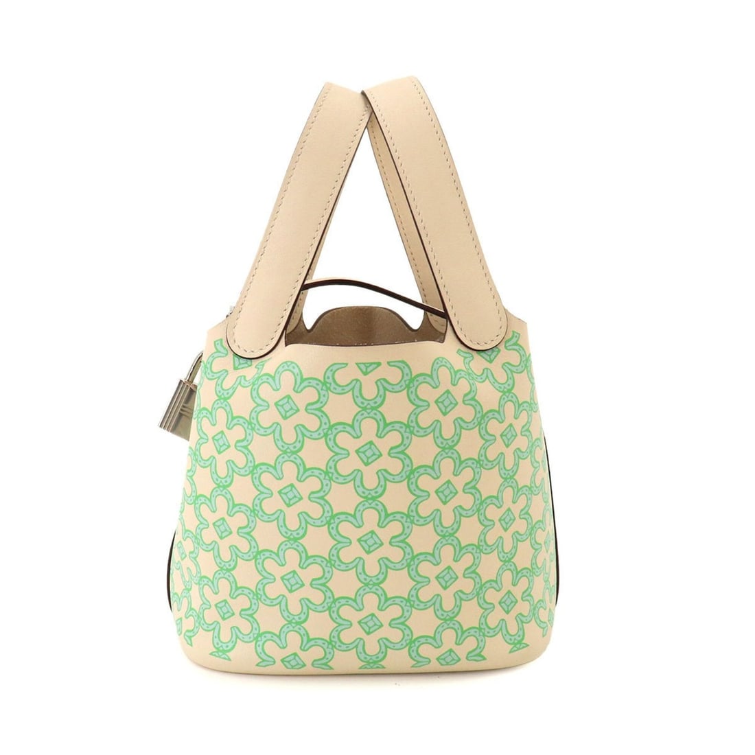 Hermes Picotin Lock PM Lucky Daisy Handbag, Swift Leather, Vert Blanc, U Stamp.: --- Catalog ---Category: SizeSize (HxWxD): 18cm x 18cm x 13.5cm / 7.08'' x 7.08'' x 5.31''Category: DesignType: HandbagColor: VertGender: WomenMaterial: Swift leather Category: GeneralBrand: Hermes---