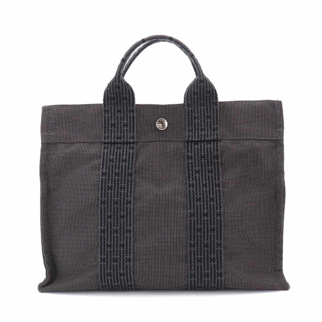 Hermes Herline Tote PM Handbag, Gray Canvas, Silver Hardware.: --- Catalog ---Category: SizeSize (HxWxD): 23cm x 30cm x 8cm / 9.05'' x 11.81'' x 3.14''Category: DesignType: Handbag, Tote bagColor: GrayGender: Men,WomenMaterial: Canvas Category: GeneralBrand: Herm