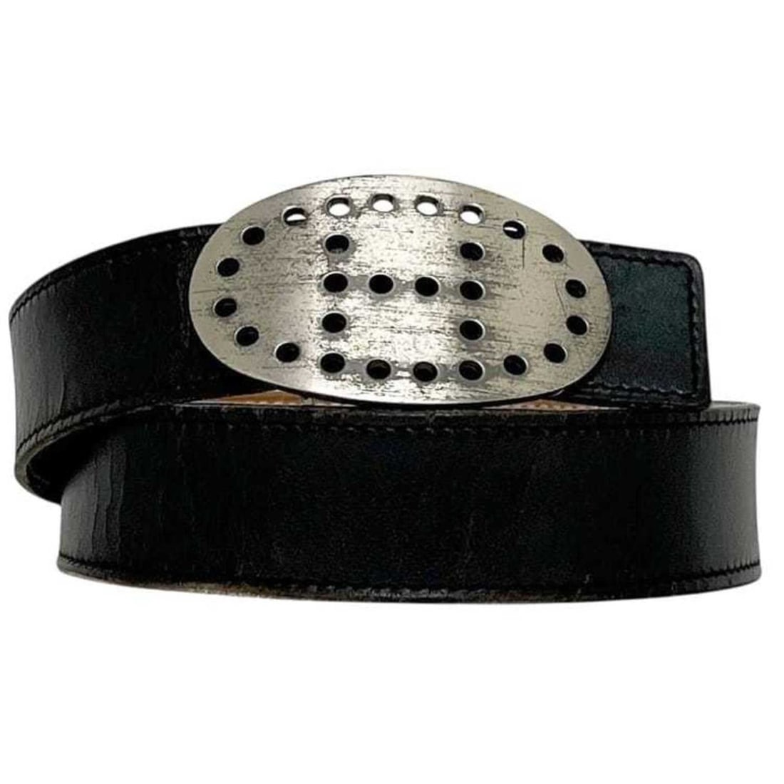 Hermes belt, black and brown, Evelyne, waist 94cm, 30mm thickness, box calf/togo leather, ?G: --- Catalog ---Category: SizeWidth: 3cm / 1.18''Length: 89cm - 94cm / 35.03'' - 37''Buckle Size: 4.5cm x 7cm / 1.77'' x 2.75''Category: DesignType: Standard beltColor: Black, BrownGender: MenLeather/F