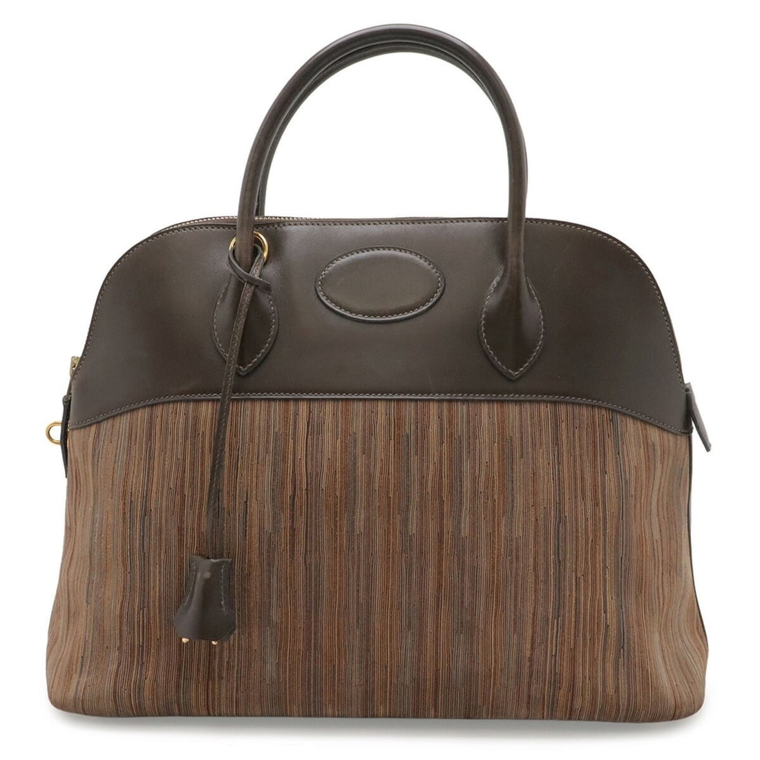 HERMES Bolide 37 Handbag Tote Bag Vibrato Box Calf Leather Chocolate Brown Multicolor: --- Catalog ---Category: SizeSize (HxWxD): 27cm x 35cm x 14cm / 10.62'' x 13.77'' x 5.51''Category: DesignType: Handbag, Tote bagColor: Brown, Chocolat, Multi-colorGender: WomenMaterial: Box calf leat
